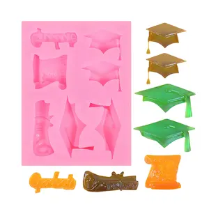 Graduation Scroll Book Shapes DIY Chocolate Fondant Silicone Mold for Cake Toppers Decoration Moulds