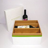 Boîtes rigides personnalisées pour bouteilles de vin avec logo de marque, coffret cadeau en carton à trois compartiments avec insert en carton ondulé