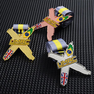 Medallas deportivas de premio Custom 2d Esmalte Aleación de zinc Medalla de metal Logo Oro Plata Cobre Brasil Reino Unido Taekwondo Medallas - Product Image 4
