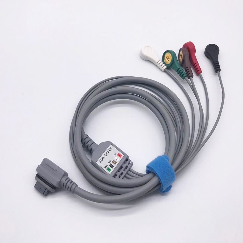 2008594-001/2008594-002/2008594-004 5/7 lead snap ECG GE SEER holter cable