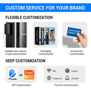 Cerradura Inteligente Automática para Puertas de Madera con Intercomunicador Activo, Desbloqueo por Huella Dactilar, Reconocimiento Facial y Vena de la Palma, Control Remoto Tuya - Product Image 4