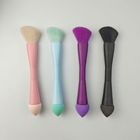 Ensemble de pinceaux de maquillage 4-en-1 en nylon avec manche en plastique, style blush angulaire, portable pour le visage, anticernes, blush, fond de teint