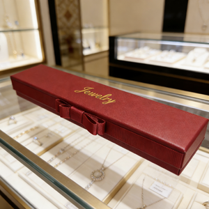 Scatola Regalo <span class=keywords><strong>Vintage</strong></span> Rettangolare con Foglia d'<span class=keywords><strong>Oro</strong></span> e Motivo Quadrato per Collane e Bracciali da Matrimonio, Goffrata - Product Image 4