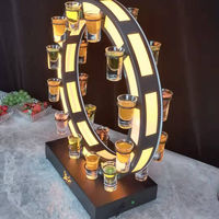 Bouteille d'alcool en acrylique illuminée personnalisée barre arrière Glorifier Display Bottle Led Shelf Holder pour le vin, le whisky et la vodka