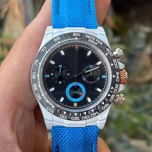 Reloj Deportivo Cronógrafo Mecánico para Hombre de la Mejor Calidad OEM, Caja de Fibra de Carbono, Correa de Tela, Resistente al Agua, Movimiento 4130 - Product Image 2