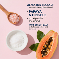 Pure Epsom Salt Soaking Solution with Aleva Red Salt&Papaya Hibiscus Oil Natural Bath Soak Bubble Bath for Relaxation Skin Care