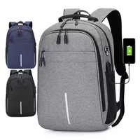 Sac pour ordinateur portable Sac à dos pour ordinateur portable avec impression de logo personnalisé et port de charge USB Sac d'école en tissu Oxford idéal