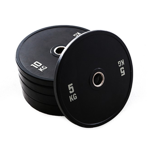 UNIQ karet hitam barbel pelat berat latihan angkat besi kompetisi Bumper piring untuk Angkat Berat - Product Image 4
