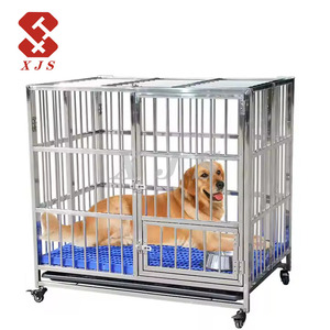 Plastik tepsi palet ile köpekler ve yavrular için ticari katı paslanmaz çelik lüks köpek kulübesi - Product Image 1