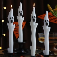 Halloween Beliebte Geister-Langstielkerzen Party-Dekoration Atmosphäre-Erzeuger Handgemachte Sojabohnen-Mischwachs-Kerzen in Unregelmäßiger Form