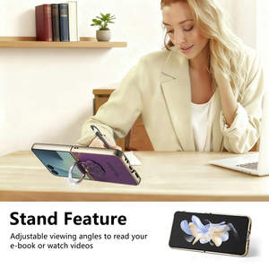 Custodia per Telefono di Lusso Elettroplaccata Antiurto per Donna per Samsung Galaxy Z Flip 7 con Anello Supporto - Product Image 3