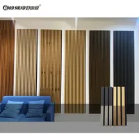 Wood Slat Goodsound Wood And Polyester Acoustic Wall Decor Soundproof Board Acoustical Slat Panel For Function Room