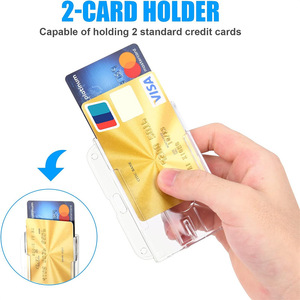 Cross-border hard double-sided transparent thumb card holder, horizontal and vertical dual-use black lanyard polyester neck - Product Image 4