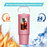 Gobelet isotherme en acier inoxydable 30 oz avec logo personnalisé, double paroi, isolation sous vide, couvercle rabattable anti-fuite 20 oz, mug de voyage pour voiture
