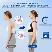 Correcteur de posture AETE pour hommes et femmes - Soutien dorsal réglable pour la rééducation, soulagement des épaules et du haut du dos, en matériau composite