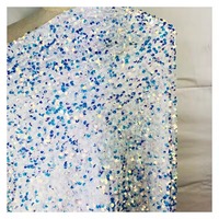 Haute qualité blanc Tulle velours tissu brillant réversible écailles de poisson broderie Sequin nouvelle conception garçons accessoires tissés