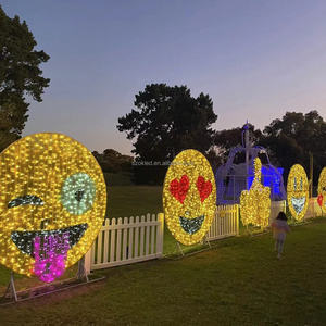 Grandi decorazioni commerciali all'aperto per Street Park <span class=keywords><strong>Garden</strong></span> 2D Christmas emoj face <span class=keywords><strong>happy</strong></span> Motif Lights - Product Image 2