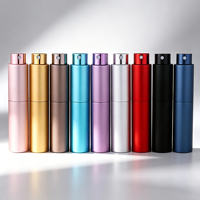 Flacon de parfum portable rechargeable avec logo personnalisé, atomiseur de voyage vide, flacon en verre de 10 ml, emballage personnalisé en boîte cadeau en papier