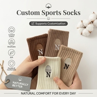 Chaussettes de sport athlétiques personnalisées avec logo ODM, en coton doux et respirant, tricotées, écologiques, séchage rapide, antibactériennes, pour le printemps