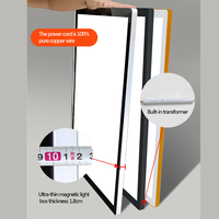 40cmX60cm Cadre en aluminium Boîte à lumière LED Panneau magnétique publicitaire pour restaurant Boîte à lumière de menu Panneau d'affichage lumineux Cadre d'affiche