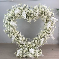 Arco de Corazón Blanco y Rojo de Diseño de Lujo JHF05 para Decoración de Bodas, Arco de Fondo para Propuesta de Matrimonio al Aire Libre con Soporte