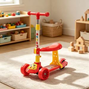 Trottinette pour enfants très vendue, à trois roues, plus stable et au design cool. Les garçons et les filles sont assis - Product Image 6