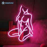 Letrero de Neón LED Personalizado, Silueta de Cuerpo de Mujer Sexy, Tablero Acrílico Iluminado en Rosa, Decoración de Pared para Bar, Club, Dormitorio