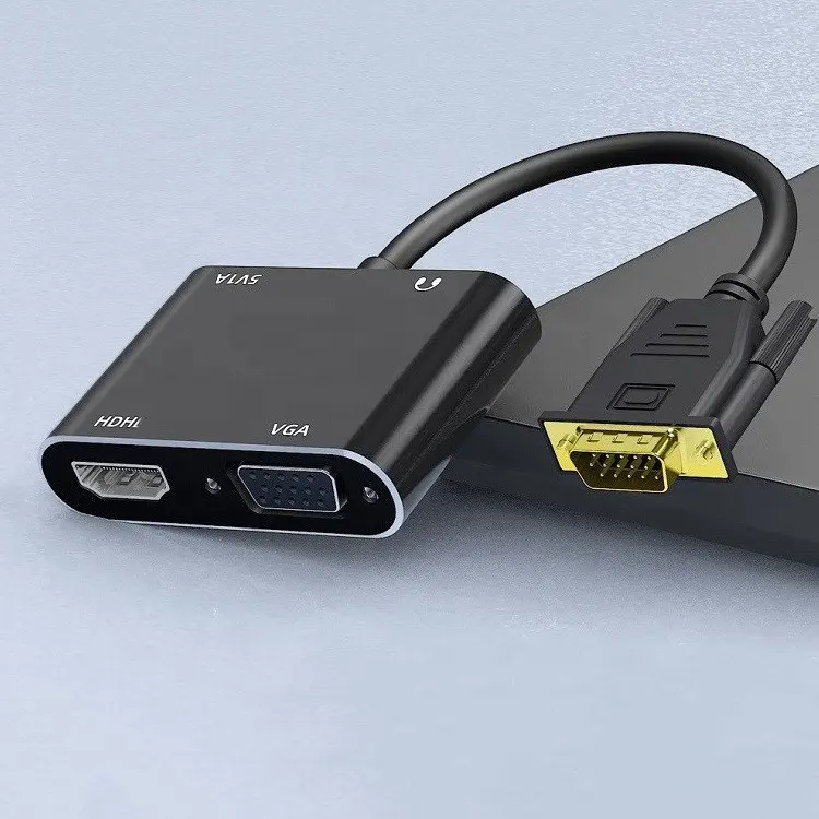 VGA to HD VGA adapter HD 1080P VGA splitter 1 in 2 output suitable for computers desktops laptops Display