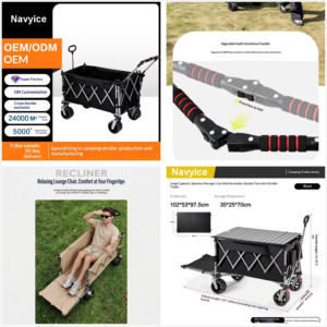 Direct Factory 150kg Capacity Gathering Style <b>Camping</b> Wagon All-Terrain Collapsible Utility Cart 40HQ FCL Fulfillment MOQ 500 - Product Image 3
