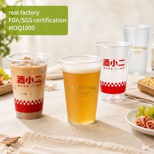 Vaso desechable de PP para bebidas de 90 mm de diámetro y 500 ml para cantinas escolares, pedido al por mayor, logotipo personalizado, multiusos, Guangdong - Product Image 1