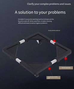 D Roues mobiles Rang de machine à laver réglable <span class=keywords><strong>Support</strong></span> de base <span class=keywords><strong>Support</strong></span> de <span class=keywords><strong>support</strong></span> de train d'atterrissage Entièrement automatique - Product Image 4
