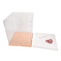 Boîte à gâteau transparente personnalisée de 10 pouces boîte cadeau de gâteau grande carrée transparente en plastique PET pour anniversaire mariage