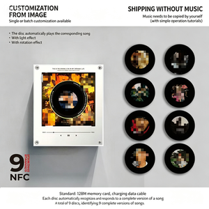 LOW MOQ Custom NFC CD Player Refrigerator Magnet with 9 CD for Home <b>Decoration</b> Night Light with Rotating Function Kpop Merch - Product Image 5