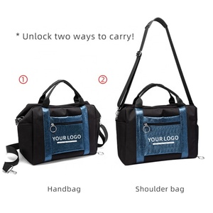 Sac de voyage imperméable pour le week-end, logo personnalisé, polyester, sac de sport, sacs de fitness pour femmes - Product Image 2