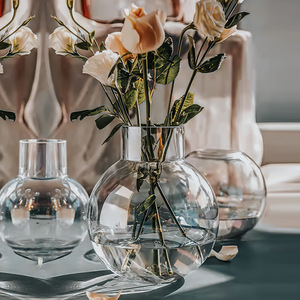 <span class=keywords><strong>Vase</strong></span> dégradé de perles de style moderne en <span class=keywords><strong>verre</strong></span> <span class=keywords><strong>rond</strong></span> <span class=keywords><strong>transparent</strong></span> pour boule avec conteneur de fleurs irisées colorées arc-en-ciel sept couleurs - Product Image 2