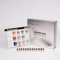 Nouveau design 15 couleurs de poudre chromée pour ongles avec boîte d'emballage