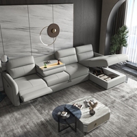 Canapé d'angle italien haut de gamme moderne en tissu personnalisé, multifonctionnel, ergonomique, écologique, avec rangement et fonction inclinable, pliable
