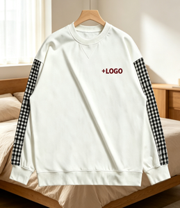 เสื้อสเวตเชิ้ตคอกลมผ้าฝ้ายยูนิเซ็กซ์ แขนลายสก็อตทรงโอเวอร์ไซส์ ระบายอากาศได้ดี สวมใส่สบาย เหมาะสำหรับฤดูใบไม้ร่วง ทรงโอเวอร์ไซส์ลำลอง - Product Image 5