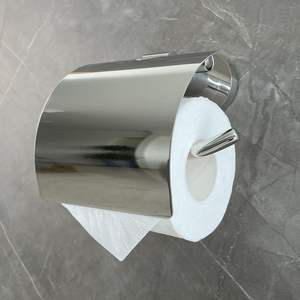 Satin 304 Stainless Steel Toilet <b>Paper</b> <b>Holder</b> - Wall Mounted Metal Bathroom Tissue Dispenser and Hand <b>Paper</b> Roll Rack - Product Image 3