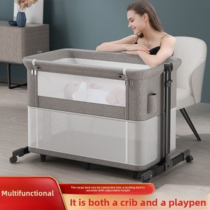 Lit bébé pliable en métal avec mobile de chevet et moustiquaire réglable <span class=keywords><strong>pour</strong></span> bébés de 0 à 24 mois, utilisation dans le salon et la chambre - Product Image 4