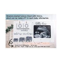 Meilleure vente Compte à rebours en bois semaines Cadre photo à ultrasons pour information sur la naissance