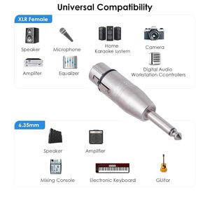 Xlr Female Naar 1/4 "Ts Microfoon <span class=keywords><strong>Adapter</strong></span> 6.35Mm Mono <span class=keywords><strong>Plug</strong></span> Naar 3 Pin Xlr Female Jack <span class=keywords><strong>Connector</strong></span> Xlr Naar Kwart Inch Converter - Product Image 6