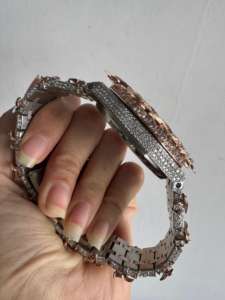 Iced Out Rose Gold Color Throne Hip Hop <b>Watch</b> Moissanite Diamond Hip Hop Luxury Wristwatch for <b>Men</b> Wholesale - Product Image 4