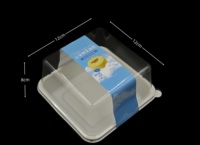 Boîte à gâteau et à pain carrée transparente en PET de qualité alimentaire, emballage jetable pour dessert individuel avec couvercle