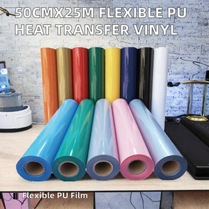 Rollo de Vinilo Termotransferible Flexible HTV de 50cm x 25m para Máquina de Corte, Diseño de Ropa DIY - Product Image 2