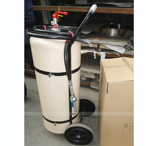 Estintore Industriale a Schiuma 100L su Carrello Rosso con Tubo in Acciaio al Carbonio Classe AB Certificato CE Portata di Erogazione 12m per Magazzino - Product Image 4