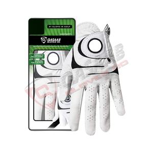 Guantes de golf de conducción de cuero PU mano derecha-izquierda lavables de tela de malla para deportes al aire libre de color blanco para hombres y mujeres - Product Image 1