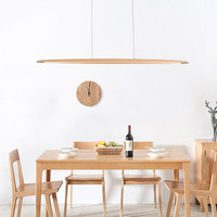 Luminaire suspendu long de style vintage en noyer noir massif pour restaurant et bar, avec LED protectrice pour les yeux CRI 95, design nordique minimaliste