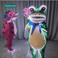 Costume de Mascotte LED Dragon Year God Wealth en Forme de Poupée de Dessin Animé pour Spectacles, Halloween, Noël, la Saint-Valentin et le Nouvel An