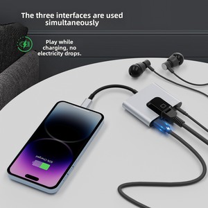 Type-C để RJ45 chuyển đổi 100m Tốc Độ Mạng sạc <span class=keywords><strong>USB</strong></span> <span class=keywords><strong>Hub</strong></span> hỗ trợ 3.5mm tai nghe OTG cho các cuộc gọi thoại - Product Image 4